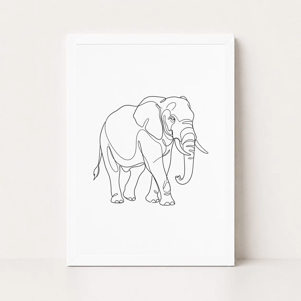 Line Art Bull Elephant Single Continuous Line Modern Art Photo Frame 3 Line Art Bull Elephant Single Continuous Line Modern Art Photo Frame - Image 3
