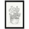 Line Art Cactus Succulent Trendy Botanical Fine Lines Art Photo Frame
