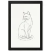 line art cat elegant pose minimal fine line contemporary art 15 black main