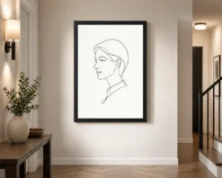 line art continuous one line woman portrait minimalist art 03 black 2