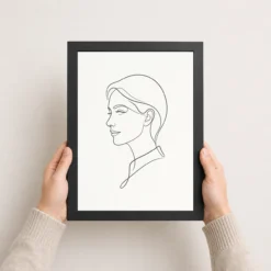 line art continuous one line woman portrait minimalist art 03 black 3