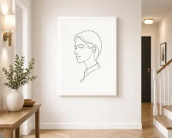 line art continuous one line woman portrait minimalist art 03 white 2