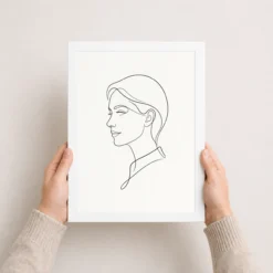 line art continuous one line woman portrait minimalist art 03 white 3