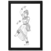 line art indian woman ghungroo dance pose fine lines art 04 black main