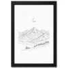line art mountains moon minimal landscape fine line art 14 black main