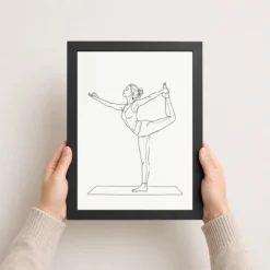 line art yoga pose woman graceful asana spiritual art 13 black 3
