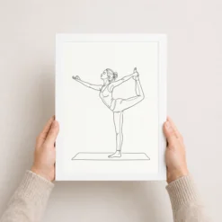 line art yoga pose woman graceful asana spiritual art 13 white 3