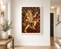 lord hanuman tanjore painting sanjeevani gold south indian art 01 white 2