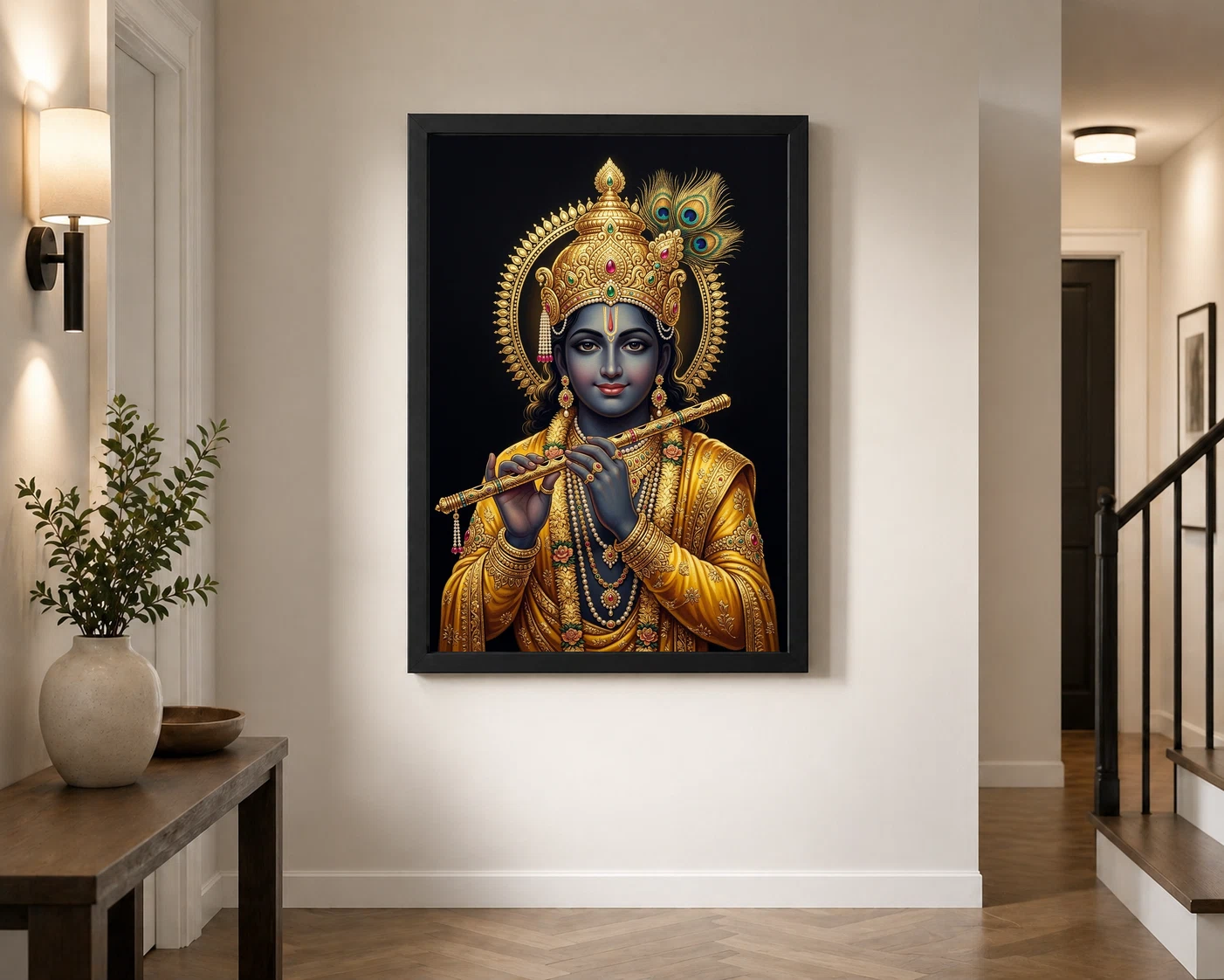 Lord Krishna Gold Leaf Luxury Portrait Black Fine Art Photo Frame 7 Lord Krishna Gold Leaf Luxury Portrait Black Fine Art Photo Frame - Image 7