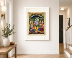 Lord Krishna Tanjore Painting Gopis Gold South Indian Art Photo Frame 11 lord krishna tanjore painting gopis gold south indian art 05 white 2