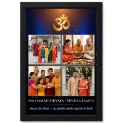 Lord Shiva Family Photo Frame Majestic Gold Devotional Art Photo Frame