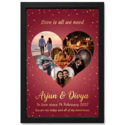Love Collage Photo Frame Romantic Warm Heart Memories Photo Frame