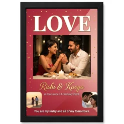 Love Couple Photo Frame Romantic Sunset Love Illustration Photo Frame