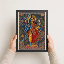 madhubani ardhnarishvara divine gender bold folk art 13 black 3