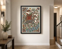 madhubani elephant motif bold colorful auspicious folk art 10 black 2