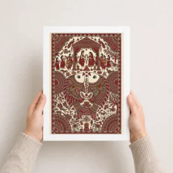 madhubani fish motifs marriage red black bihar traditional art 02 white 3