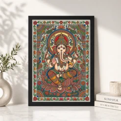 madhubani ganesha maithili intricate festival folk art 11 black 4