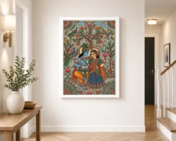 Madhubani Krishna Radha Folk Patterns Vibrant Bihar Art Photo Frame 14 madhubani krishna radha folk patterns vibrant bihar art 04 white 2