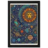 Madhubani Solar System Sun Moon Stars Cosmic Folk Art Photo Frame