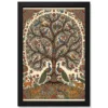 madhubani tree of life birds animals colorful folk art 03 black main