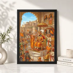 maharana pratap coronation mewar royal saffron gold art 08 black 4