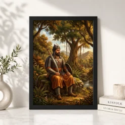 Alternative view of Maharana Pratap Forest Exile Determination Rajput Pride Art Photo Frame