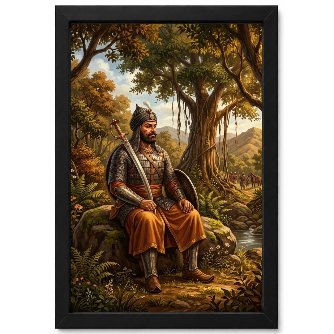 Maharana Pratap Forest Exile Determination Rajput Pride Art Photo Frame 1 Maharana Pratap Forest Exile Determination Rajput Pride Art Photo Frame