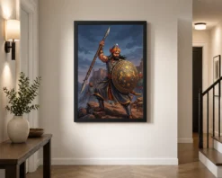 Maharana Pratap Lifting Spear Shield Warrior Strength Art Photo Frame 14 maharana pratap lifting spear shield warrior strength art 05 black 2
