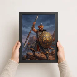 Maharana Pratap Lifting Spear Shield Warrior Strength Art Photo Frame 15 maharana pratap lifting spear shield warrior strength art 05 black 3