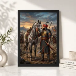 Alternative view of Maharana Pratap Loyal Chetak Horse Bond Historical Art Photo Frame