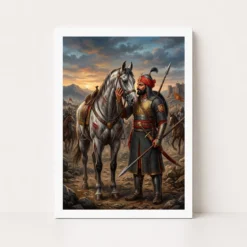 maharana pratap loyal chetak horse bond historical art 04 white main