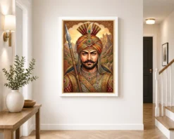 Maharana Pratap Portrait Royal Turban Spear Rajasthani Art Photo Frame 11 maharana pratap portrait royal turban spear rajasthani art 03 white 2