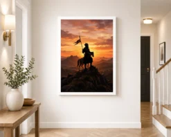 maharana pratap silhouette aravalli saffron sunset pride art 09 white 2