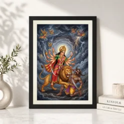 mahishasuramardini durga demon battle dramatic epic art 07 black 4