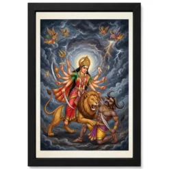 Mahishasuramardini Durga Demon Battle Dramatic Epic Art Photo Frame