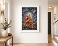 mahishasuramardini durga demon battle dramatic epic art 07 white 2