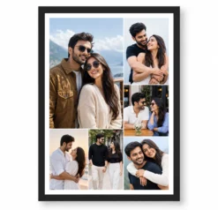 Mosaic 5 Photo Couple Collage Frame Poster Wall Art