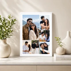 Mosaic 5 Photo Couple Collage Frame Poster Wall Art 7 mosaic five photo couple collage frame poster white 2