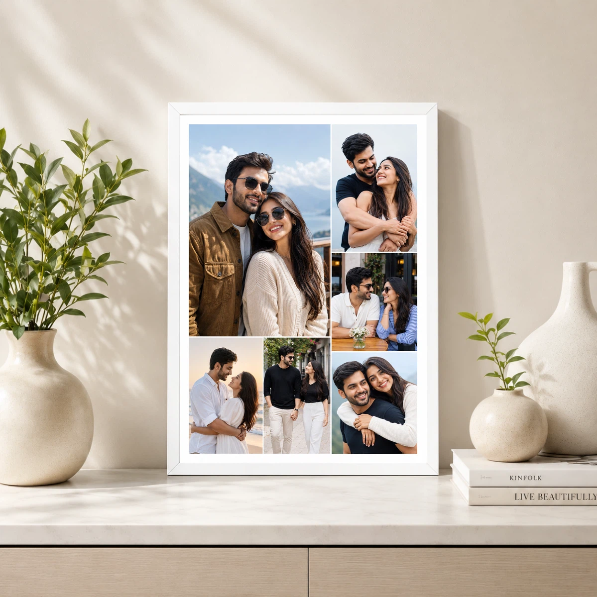 Mosaic 5 Photo Couple Collage Frame Poster Wall Art 4 Mosaic 5 Photo Couple Collage Frame Poster Wall Art - Image 4