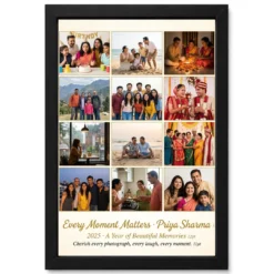 Multi Photo Collage Frame Warm Grid Family Memories Photo Frame
