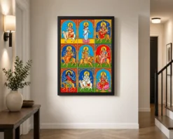 navdurga nine forms durga vibrant festival devotional art 05 black 2