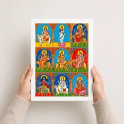 navdurga nine forms durga vibrant festival devotional art 05 white 3