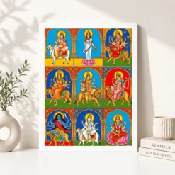 navdurga nine forms durga vibrant festival devotional art 05 white 4