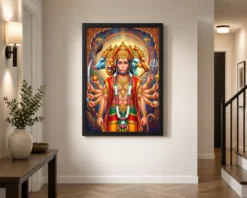 panchmukhi hanuman five faced divine form spiritual art 12 black 2