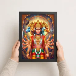 panchmukhi hanuman five faced divine form spiritual art 12 black 3