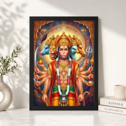 panchmukhi hanuman five faced divine form spiritual art 12 black 4