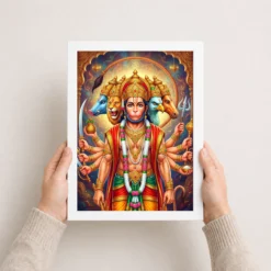 panchmukhi hanuman five faced divine form spiritual art 12 white 3