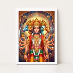panchmukhi hanuman five faced divine form spiritual art 12 white main
