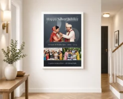 parents anniversary 25th silver heart milestone celebration photo frame 02 white 2