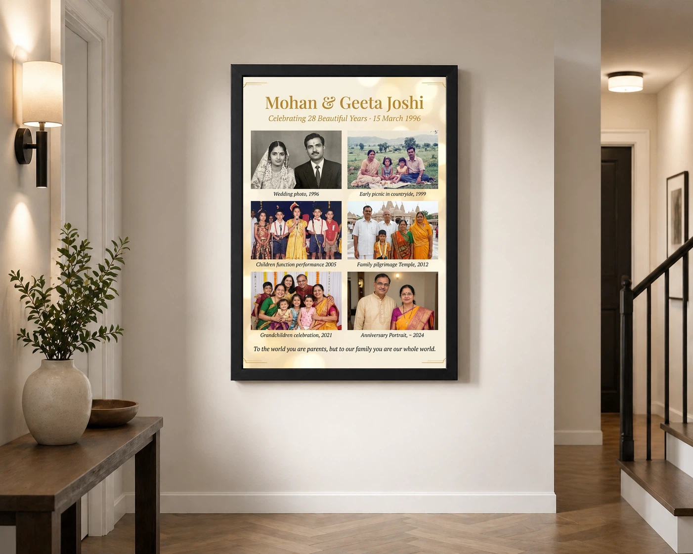 Parents Anniversary Family Collage Memories Timeline Photo Frame 2 Parents Anniversary Family Collage Memories Timeline Photo Frame - Image 2